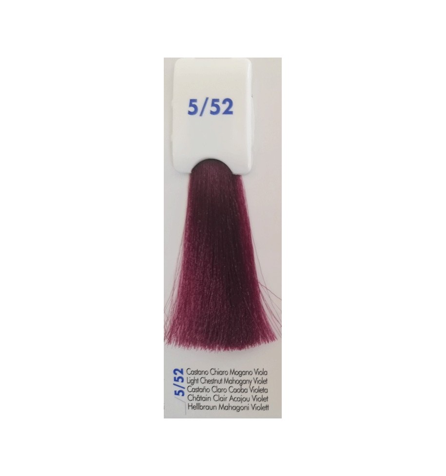 tinta senza ammoniaca castano chiaro mogano viola 5/52 100 ml bionic inebrya color - prodotti per parrucchieri - hairevolutio...